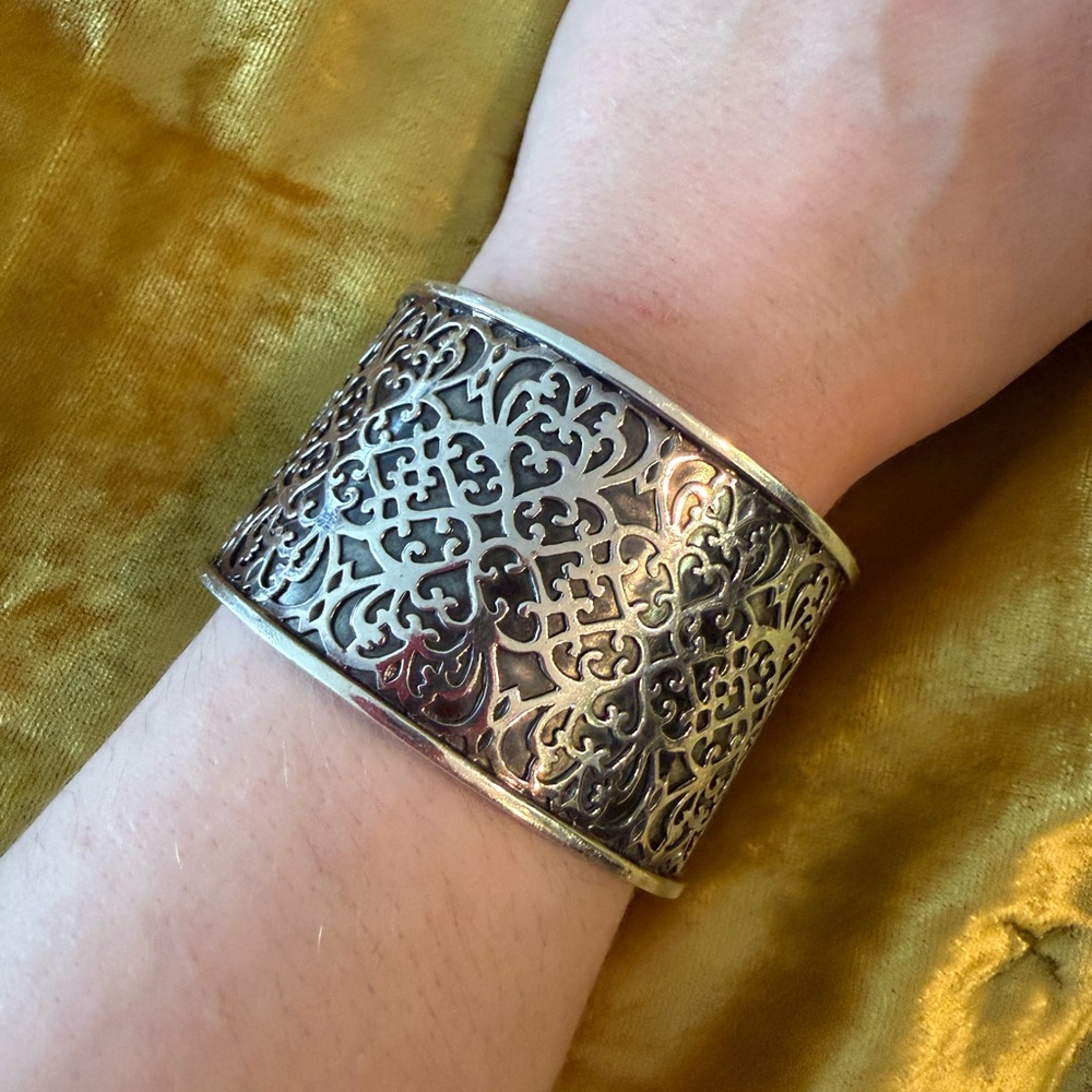 Silpada sterling silver filigree cuff retired, heavy!